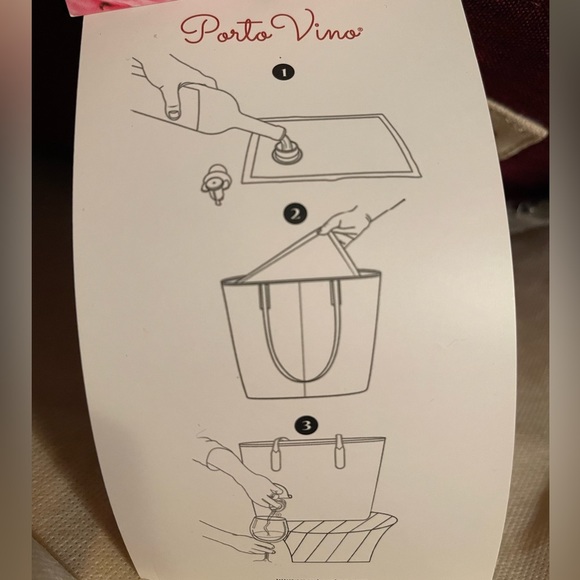 NWT-PortoVino City Tote Bag - Canvas Wine Purse with Hidden Spout and Dispenser - Picture 11 of 15